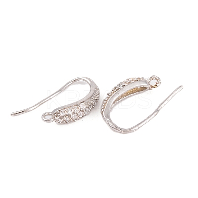 Rack Plating Brass Cubic Zirconia Earring Hooks KK-S374-05P-08-1