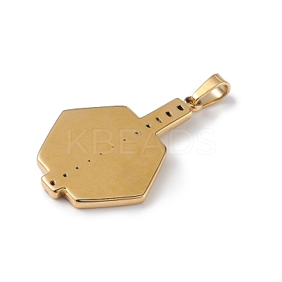 Ion Plating(IP) 304 Stainless Steel with Crystal Rhinestone Pendants STAS-G307-07G-1