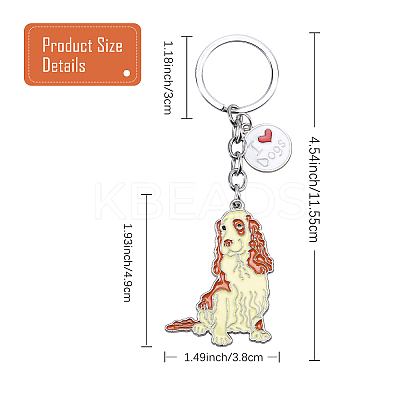 WEWAYSMILE Dog Keychain Car Keychain Pet Pendant Key-Ring Lovely Dog Key-ring Portable Metal Keychain Gift for Pet Lover Birthday Puppy Theme Party Supplies (Cocker Dog) JX800A-1