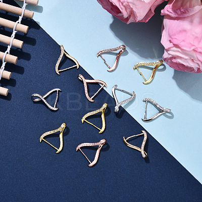 4Pcs 4 Colors Rack Plating Brass Micro Pave Cubic Zirconia Ice Pick Pinch Bails KK-YW0003-43-1