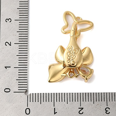 Brass Micro Pave Clear Cubic Zirconia Fold Over Clasps KK-S382-16G-1