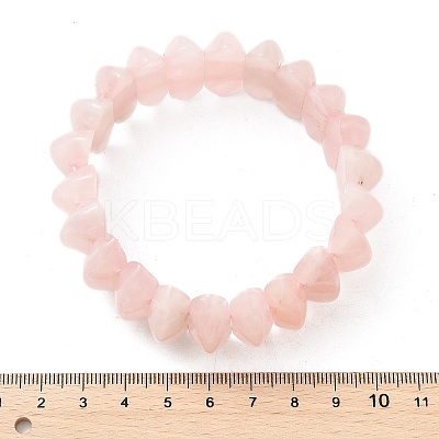 Bicone Natural Rose Quartz Beads Stretch Bracelets for Women BJEW-C097-05C-1
