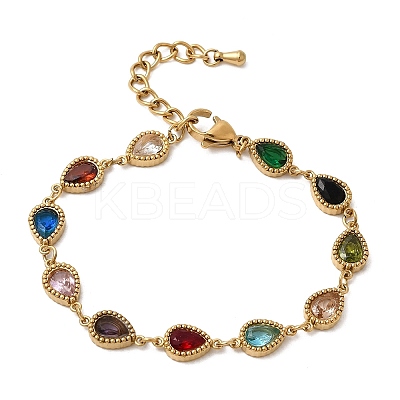 304 Stainless Steel Link Chain Bracelets for Women BJEW-A093-01A-G-1
