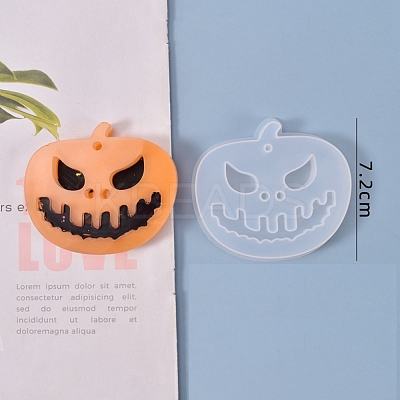 Halloween DIY Jack-O-Lantern Pendant Silicone Molds X-DIY-P006-53-1