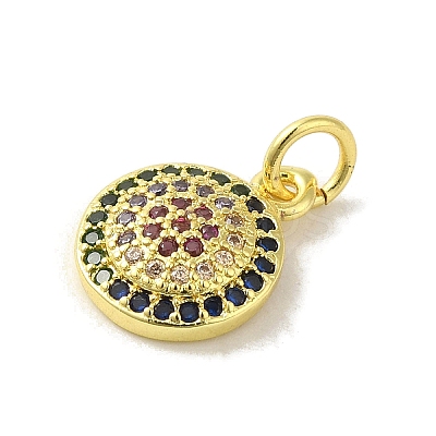Brass Micro Pave Cubic Zirconia Charms KK-M283-25A-02-1