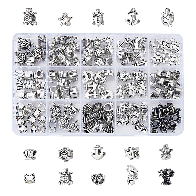 Ocean Theme Tibetan Style Alloy European Large Hole Beads FIND-NB0003-42-1