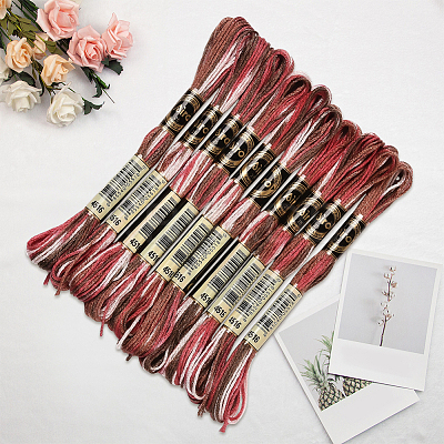 10 Skeins 6-Ply Polyester Embroidery Floss OCOR-CY0002-99D-1