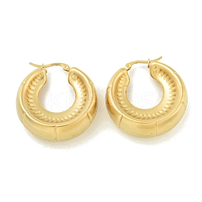 Ion Plating(IP) 304 Stainless Steel Hoop Earrings for Women EJEW-G401-01B-G-1