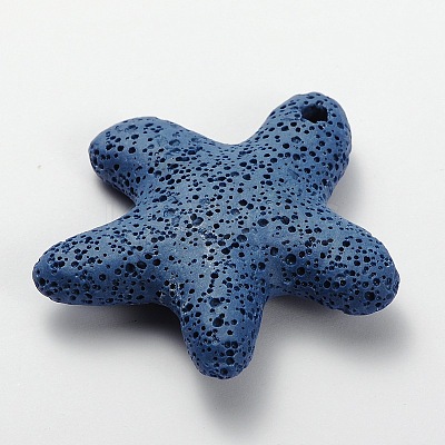 Synthetic Lava Rock Big Starfish/Sea Stars Pendants G-O025-05B-1