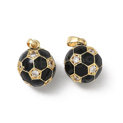 Sports Brass Micro Pave Clear Cubic Zirconia Pendants KK-F924-05G-1