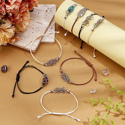 8Pcs 4 Colors 304 Stainless Steel Macrame Pouch Bracelet Making for Stone Holder AJEW-PH0011-84-1
