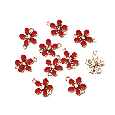 Zinc Alloy Enamel Links Connectors ENAM-WH0054-33B-1