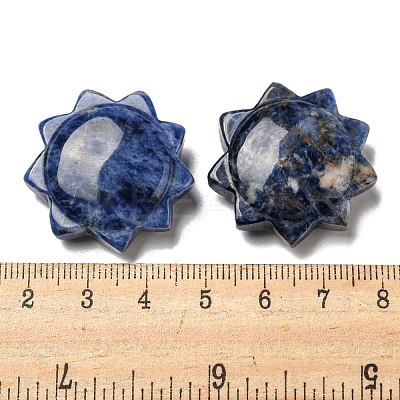 Natural Sodalite Carved Healing Sun Figurines DJEW-D012-04F-1
