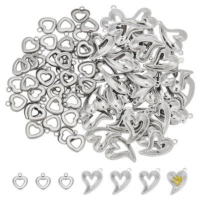 80Pcs 2 Style 304 Stainless Steel Enamel Settings STAS-UN0026-32-1