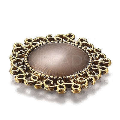 Hollow Retro Plastic Imitation Cat Eye Cabochons LS-KK-Z004-01E-AG-1