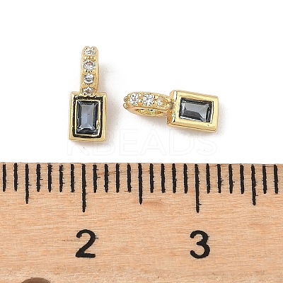 Brass Micro Pave Cubic Zirconia Charms X-KK-Q039-04B-G-1