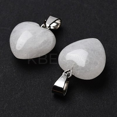 Natural White Jade Charms HEAR-PW0001-057-03-1