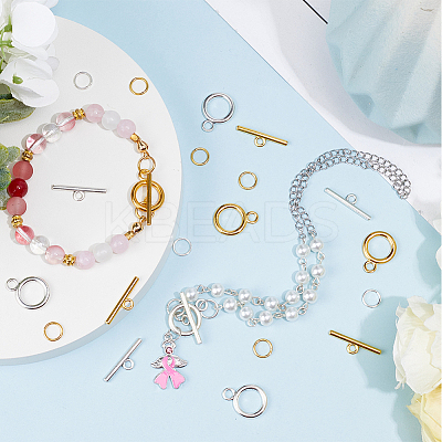 60Pcs 2 Colors Tibetan Style Alloy Toggle Clasps FIND-SP0001-24-1