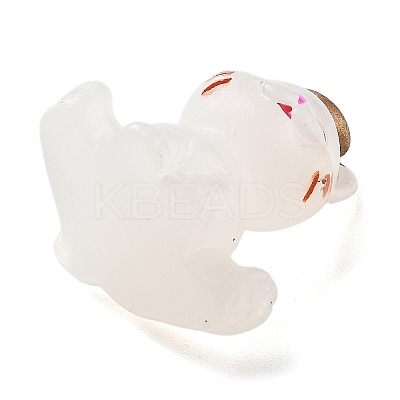 Luminous Resin Lucky Cat Display Decorations DJEW-P020-01D-1