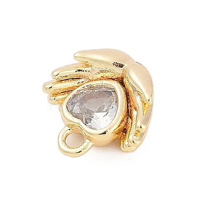 Brass Micro Pave Cubic Zirconia Charms LS-ZIRC-P122-01A-G01-1