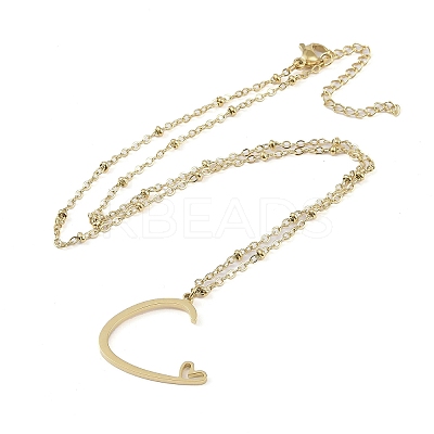 304 Stainless Steel Pendant Necklaces LS-NJEW-H029-02G-C-1