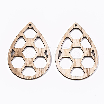 Unfinished Hollow Wood Big Pendants WOOD-N006-106-1