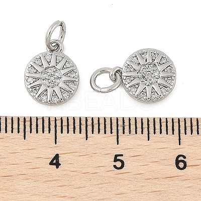 Brass Micro Pave Cubic Zirconia Pendants KK-U056-11P-1