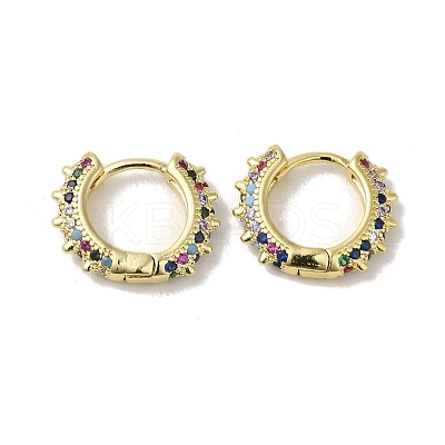 Rack Plating Brass Micro Pave Cubic Zirconia Huggie Hoop Earrings for Women EJEW-C097-24G-01-1