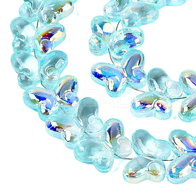 Baking Paint Electroplate Transparent Glass Beads Strands EGLA-Q136-03A-06-1