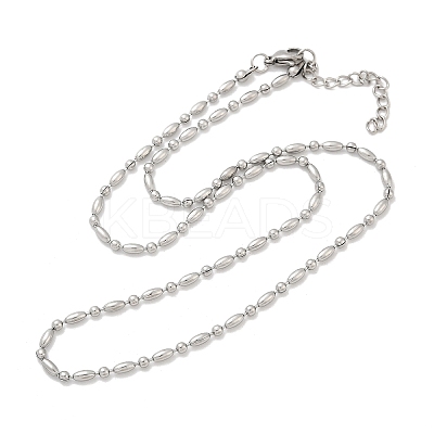 2.5MM 304 Stainless Steel Round Oval Link Chain Necklaces NJEW-M110-01P-1
