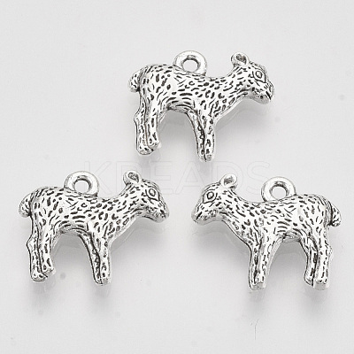 Tibetan Style Alloy Pendants TIBEP-T009-04AS-RS-1