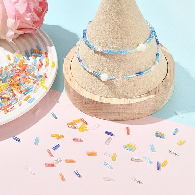 600Pcs 6 Styles Transparent Glass Twist Bugle Beads EGLA-YW0005-82-1