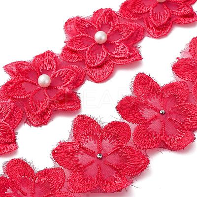 2 Yards Flower Polyester Lace Trim OCOR-CY0001-19B-1
