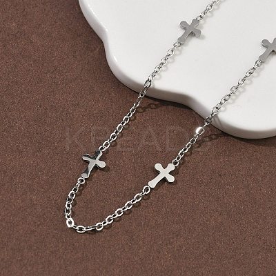 304 Stainless Steel Link Chain Necklaces for Women Men NJEW-K292-01G-P-1