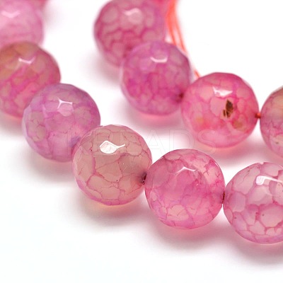 Dyed Natural Agate Faceted Round Beads Strands G-E268-02-1