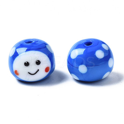 Handmade Bumpy Lampwork Beads Strands LAMP-Q031-009B-1