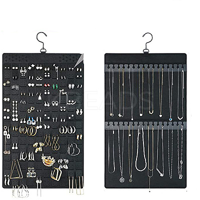 Felt Double Sided Hanging Jewelry Rolls for Earrings Necklaces Bracelets PW-WG35DBD-02-1
