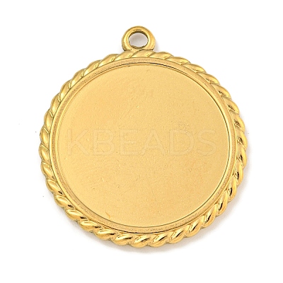 Ion Plating(IP) 304 Stainless Steel Pendants Cabochon Settings X-STAS-A099-04G-1