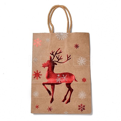 Christmas Theme Hot Stamping Rectangle Paper Bags LS-CARB-F011-02B-1