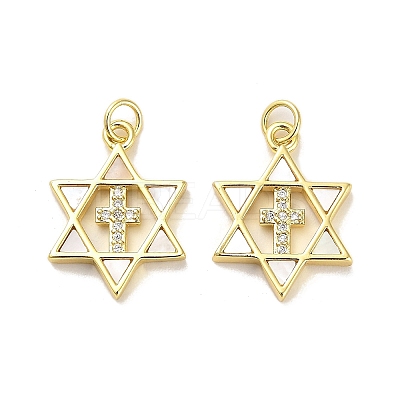 Brass Micro Pave Clear Cubic Zirconia Pendants KK-K365-10A-G-1