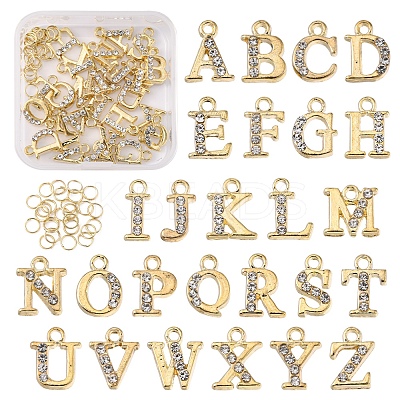 26Pcs 26 Style Alloy Rhinestone Cabochons MRMJ-YW0002-005G-1