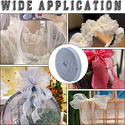 20 Yards Ruffled Nylon Elastic Lace Trim EW-WH0018-02C-1
