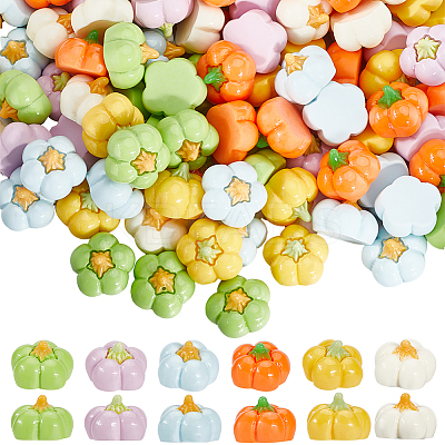120Pcs 6 Colors Opaque Resin Decoden Cabochons CRES-SC0002-95-1