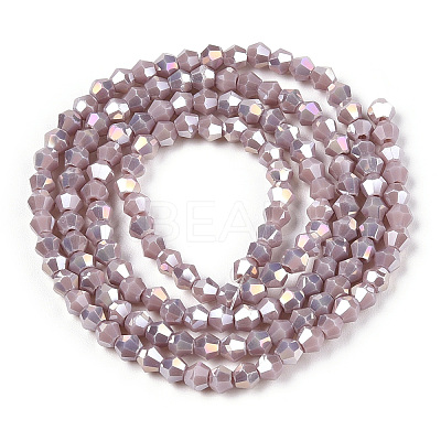Opaque Solid Color Electroplate Glass Beads Strands EGLA-A039-P2mm-B13-1