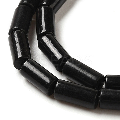 Natural Black Stone Beads Strands G-B091-A16-01-1