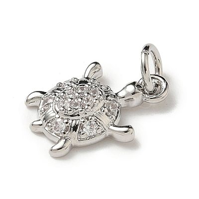 Brass Micro Pave Cubic Zirconia Charms KK-I276-37P-1