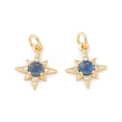 Eco-Friendly Brass Micro Pave Cubic Zirconia Charms KK-I698-28G-1