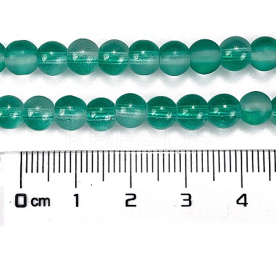 Frosted Transparent Glass Bead Strands GLAA-P065-6mm-14-1