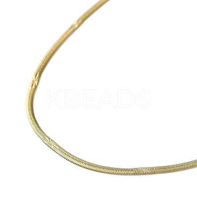 304 Stainless Steel Flat Snake Chain Necklaces for Women NJEW-D058-03G-1