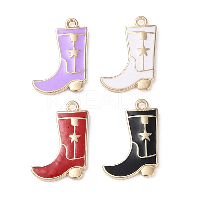 Rack Plating Alloy Enamel Pendants ENAM-G225-01G-1